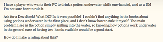 Illustration for article titled Serious D&D Player Chugs Wine Underwater To Settle Rules Dispute